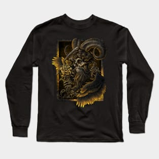 king skull oldman long beard Long Sleeve T-Shirt